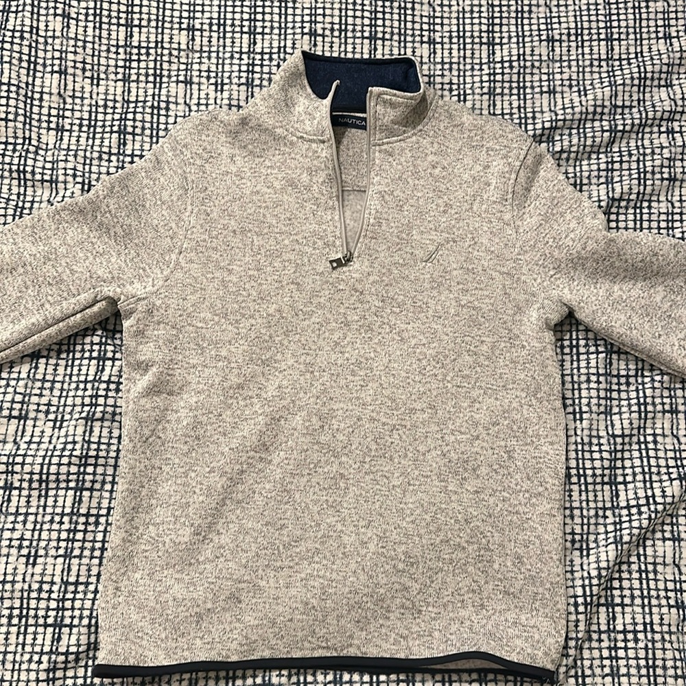 Nautica Bright White zip-up Sweater. Never Worn. Tags included.